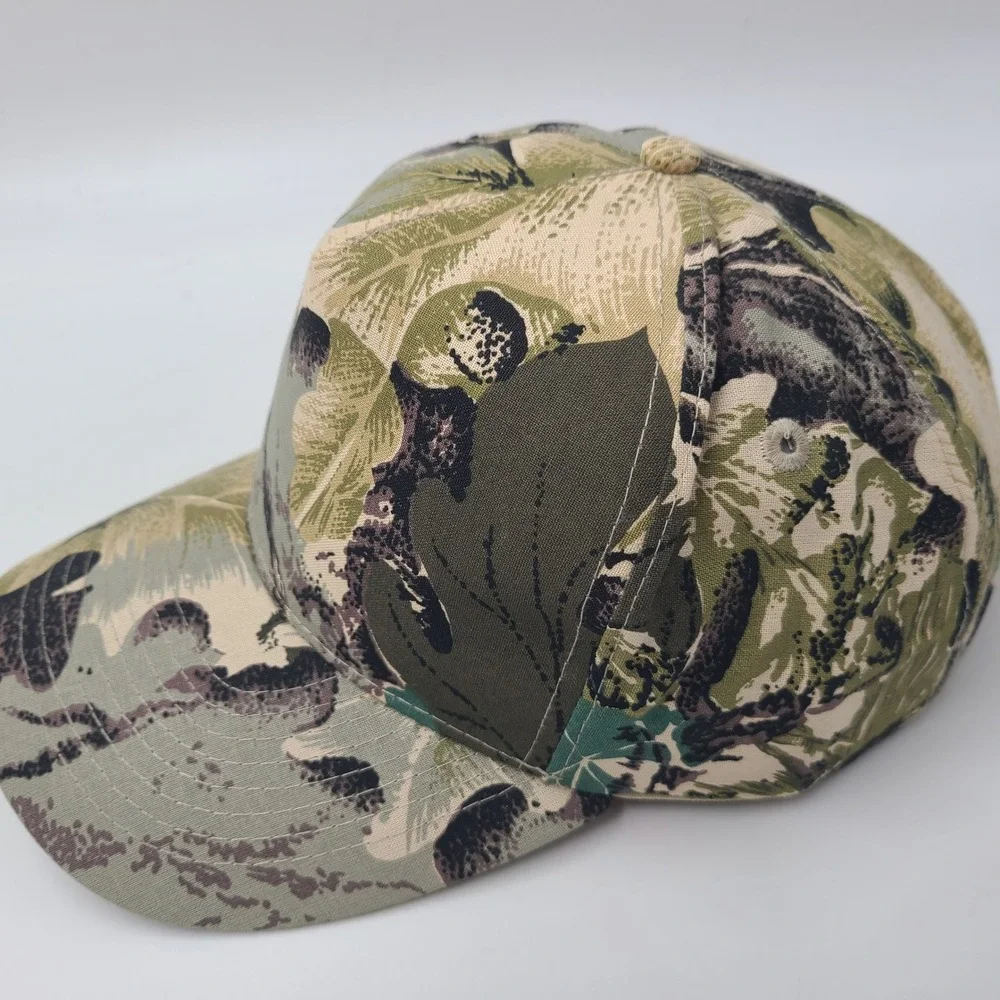 Vintage Camo Hat Snapback Green‎ Beige Blank Plain Camouflage Hunting Outdoors